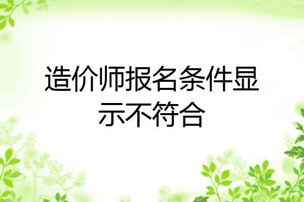 造价师报名条件显示不符合