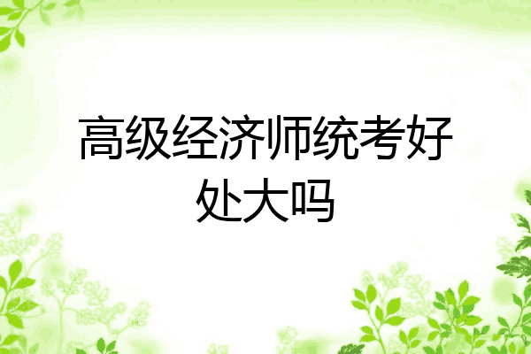 高级经济师统考好处大吗