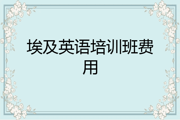 埃及英语培训班费用