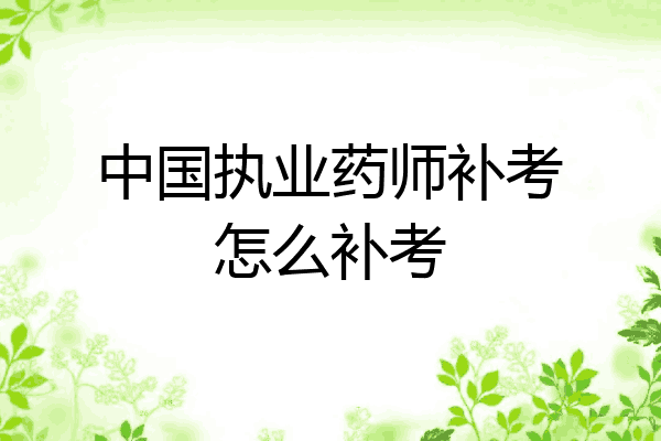 中国执业药师补考怎么补考