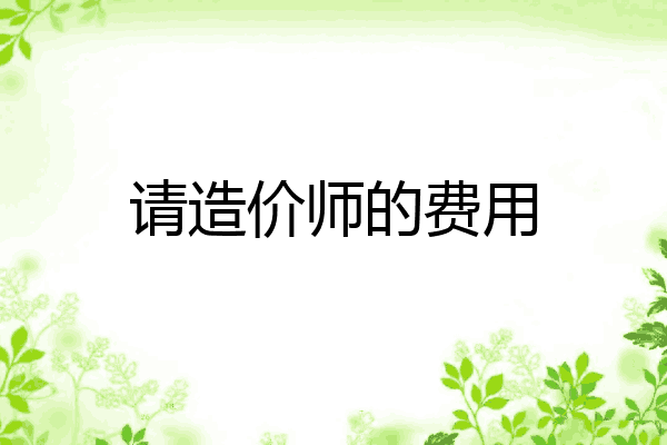 请造价师的费用