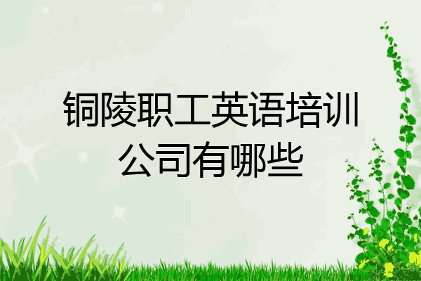 铜陵职工英语培训公司有哪些