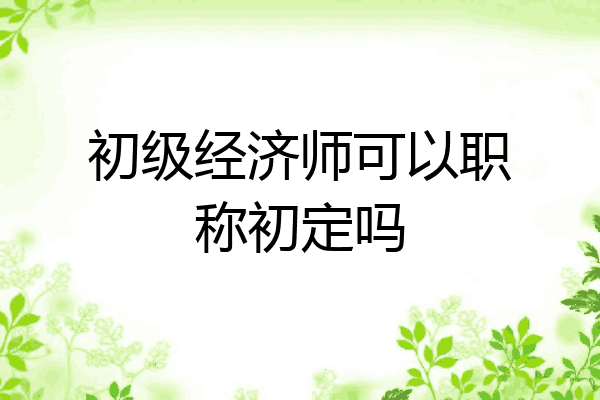 初级经济师可以职称初定吗