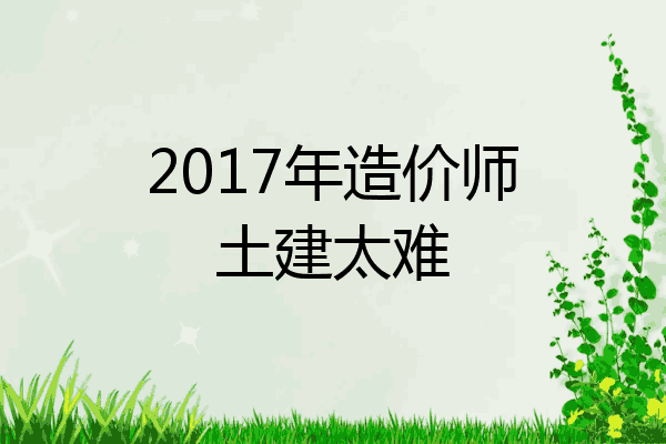 2017年造价师土建太难