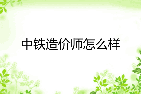 中铁造价师怎么样