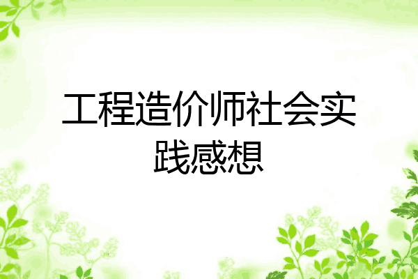 工程造价师社会实践感想