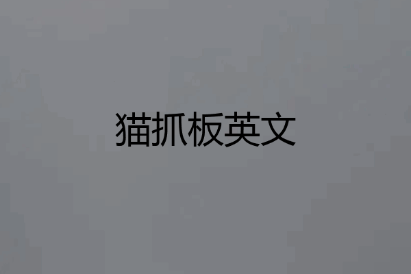 猫抓板英文