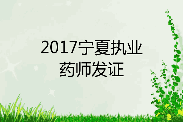 2017宁夏执业药师发证