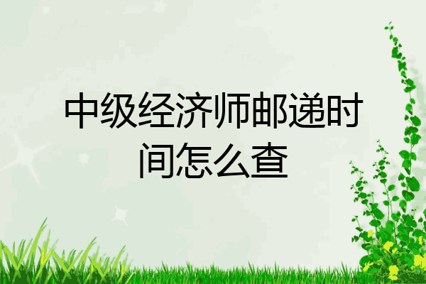 中级经济师邮递时间怎么查