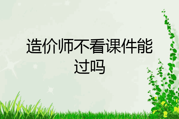 造价师不看课件能过吗