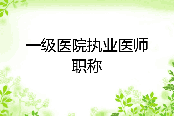 一级医院执业医师职称