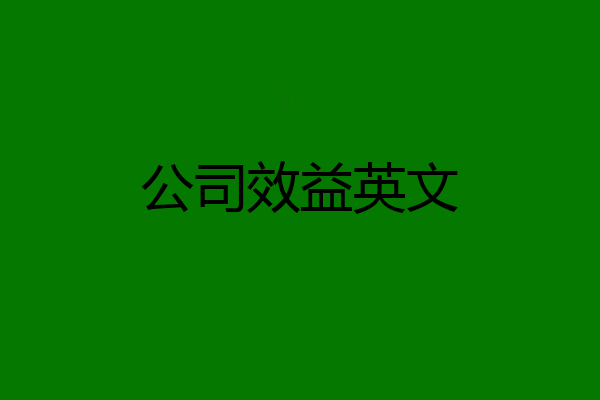 公司效益英文