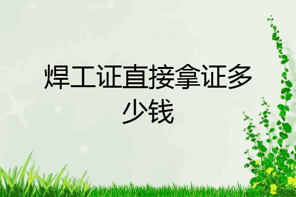 焊工证直接拿证多少钱
