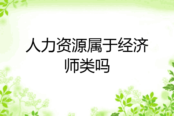人力资源属于经济师类吗