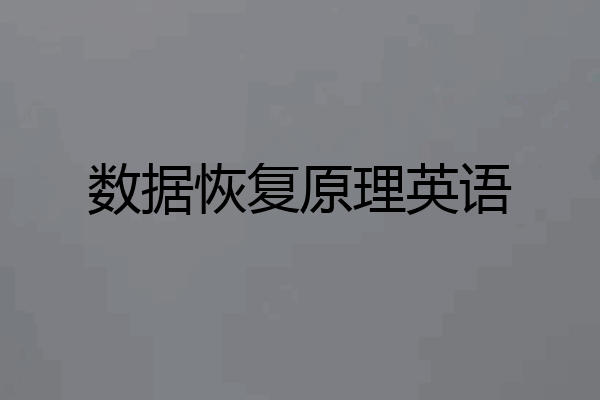 数据恢复原理英语