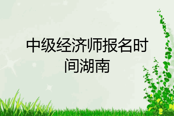 中级经济师报名时间湖南