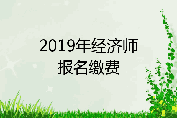 2019年经济师报名缴费