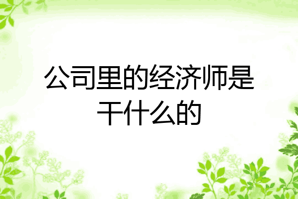 公司里的经济师是干什么的