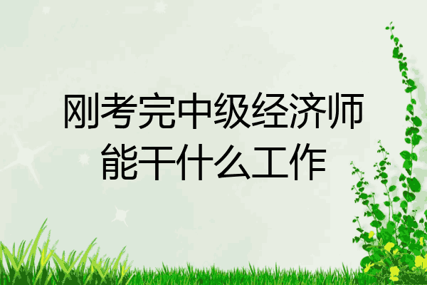 刚考完中级经济师能干什么工作
