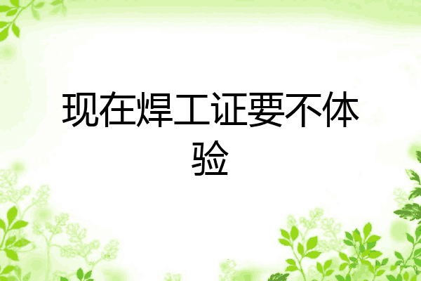 现在焊工证要不体验