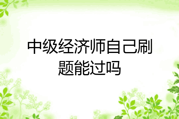 中级经济师自己刷题能过吗