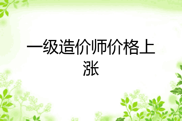 一级造价师价格上涨