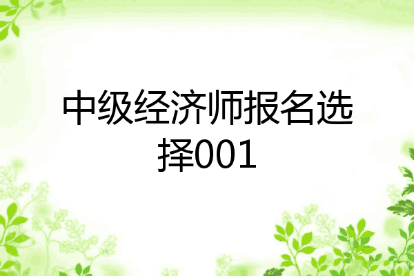 中级经济师报名选择001