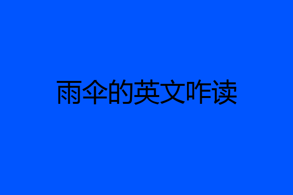 雨伞的英文咋读