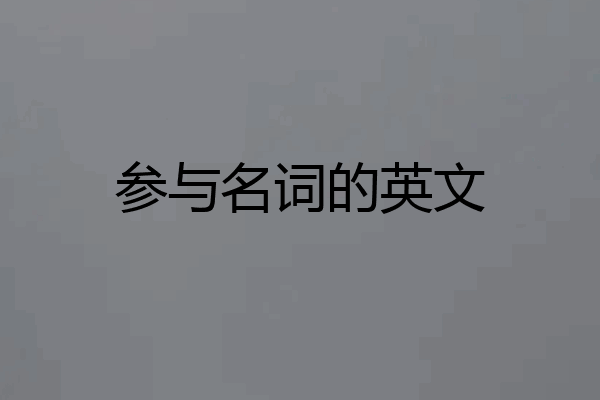 参与名词的英文