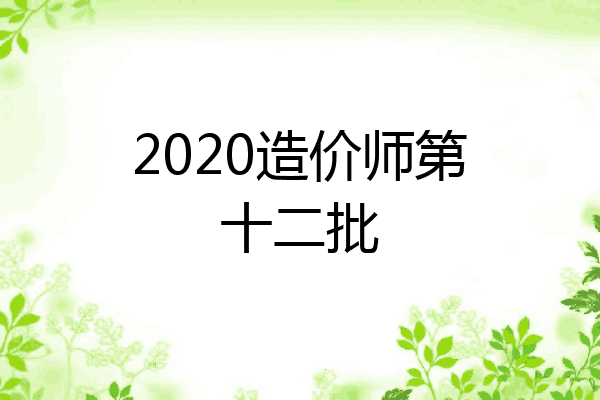 2020造价师第十二批