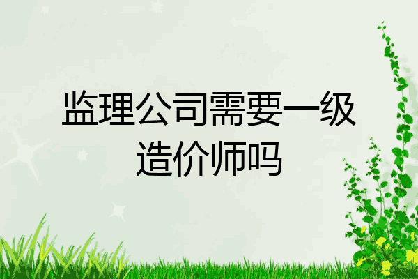 监理公司需要一级造价师吗