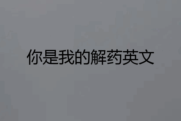 你是我的解药英文