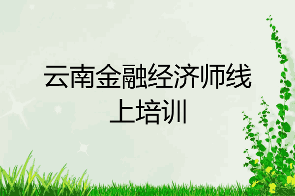 云南金融经济师线上培训