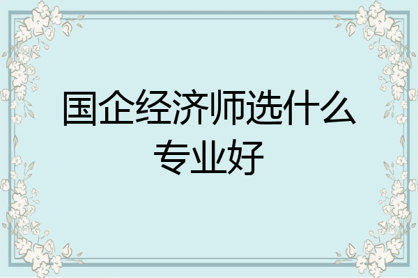 国企经济师选什么专业好
