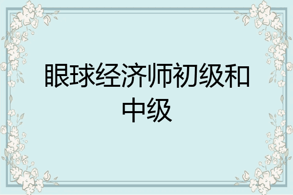 眼球经济师初级和中级