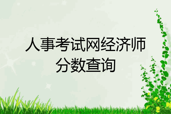 人事考试网经济师分数查询