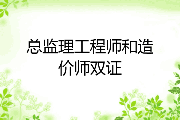 总监理工程师和造价师双证