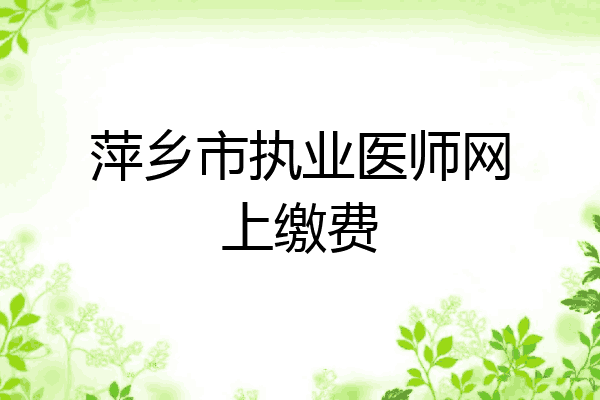 萍乡市执业医师网上缴费