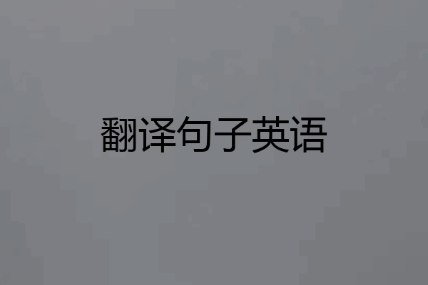 翻译句子英语