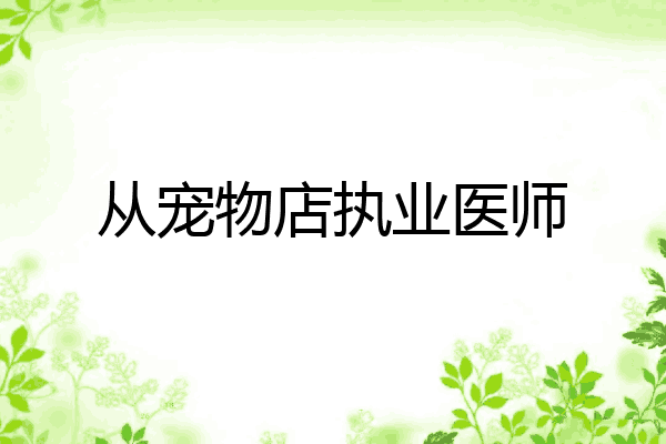 从宠物店执业医师