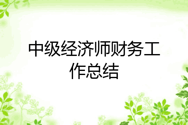 中级经济师财务工作总结