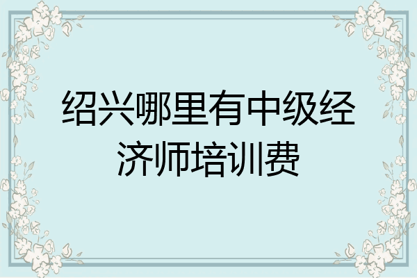 绍兴哪里有中级经济师培训费