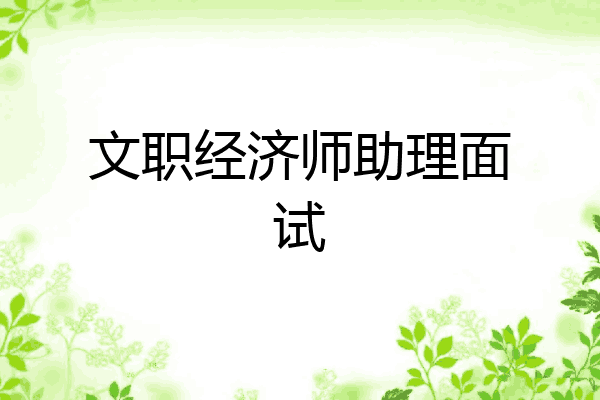 文职经济师助理面试