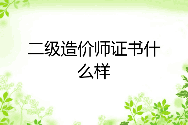 二级造价师证书什么样