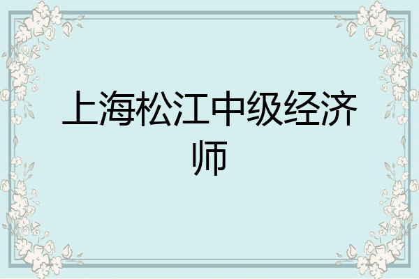 上海松江中级经济师