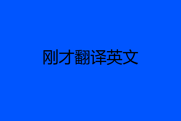 刚才翻译英文