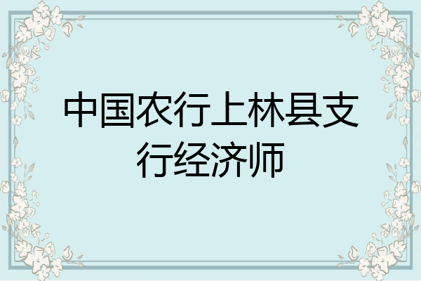 中国农行上林县支行经济师