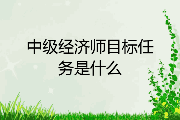 中级经济师目标任务是什么