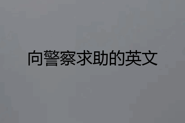 向警察求助的英文