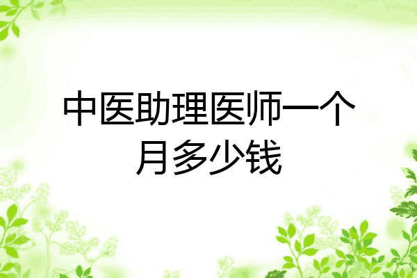 中医助理医师一个月多少钱